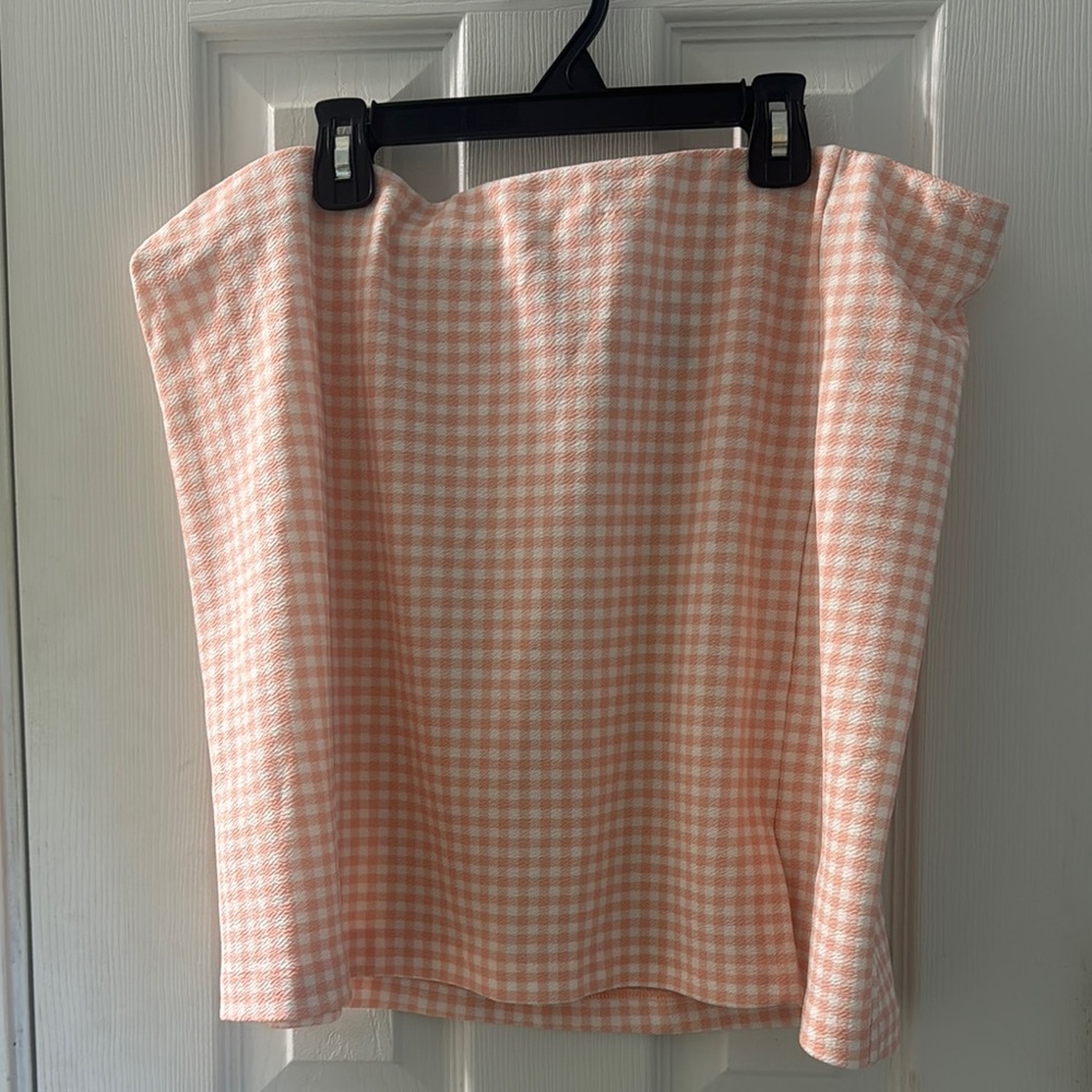 H&M Pink and White Midi Pencil Skirt